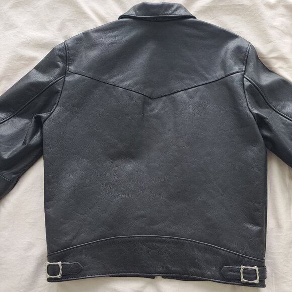 Nudie Jeans Men's Eddy Rider Genuine Leather Jacket Like-New - Black - Size M - Picture 2 of 10